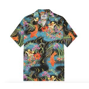 Jonvi Design NWT Ukiyo-e Golden Fish Pattern Camp Collar Short Sleeve Shirt XL